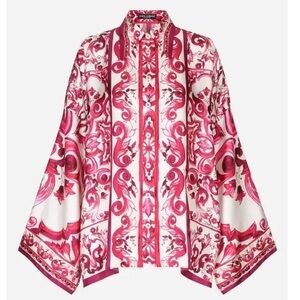 DOLCE & GABBANA
Majolica-Print Twill Shirt With Slits
